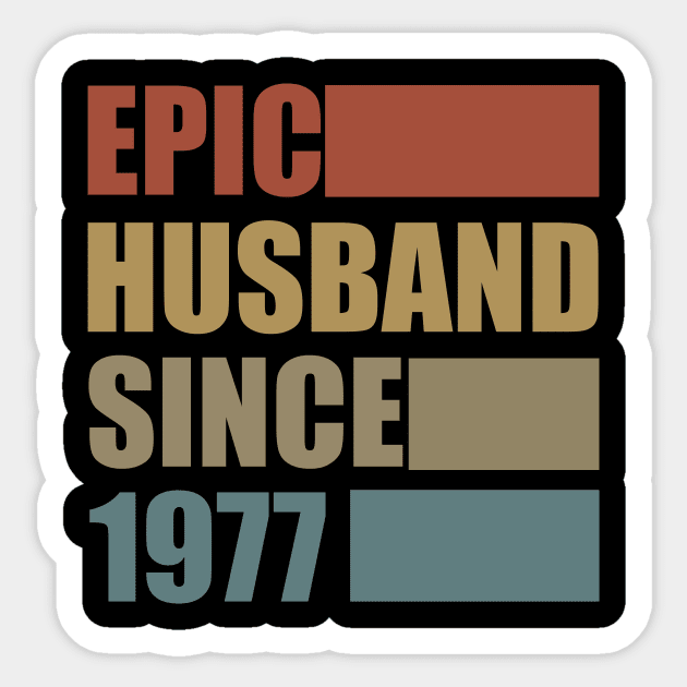 Vintage Epic Husband Since 1977 Sticker by Bunzaji